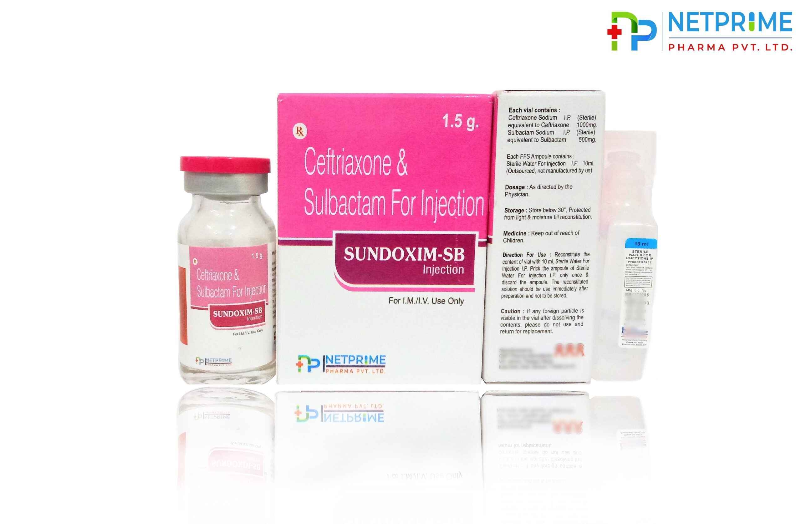 Ceftriaxone 1gm and Sulbactum 500mg Injection