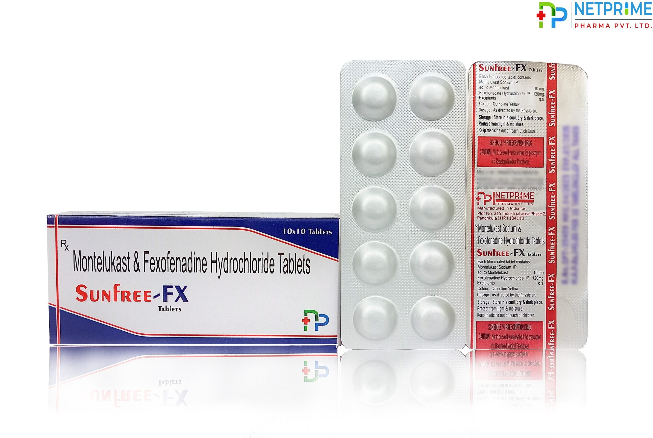 Fexofenadine HCL 120 mg and Montelukast Sodium 10 mg Tablets