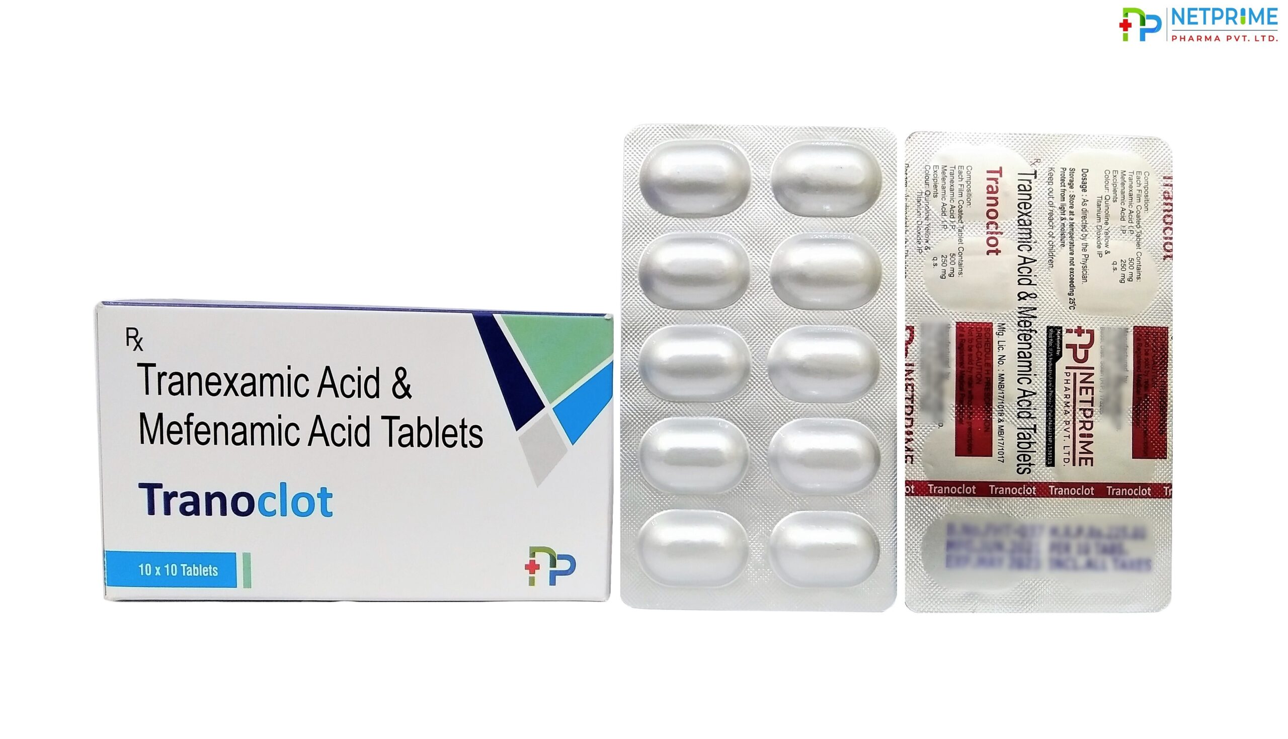 Mefenamic 250mg and Tranexamic 500 mg Tablets