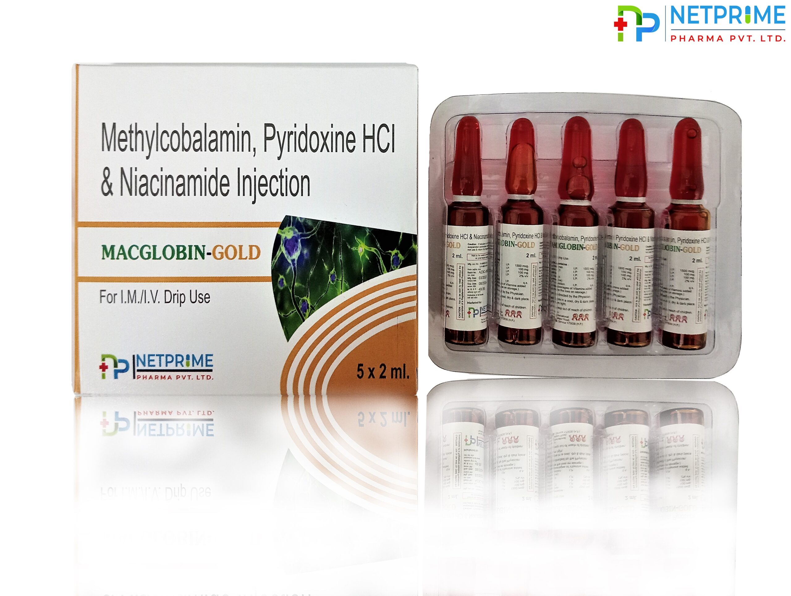 Methylcobalamin-1500mcg, pyridoxine -100mg, Niacinamide-100mg, Benzyl Alcohol -2%v/v